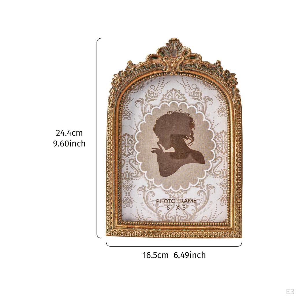 Ornate Picture Frame AntiqueOldWorld Arched Vintage Decor for Mantel, Wedding, Desk 6