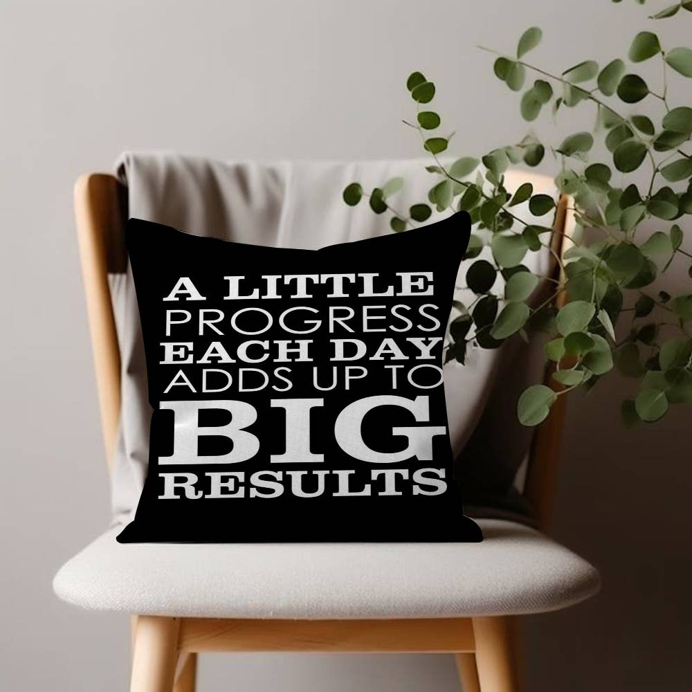 Motivational Quotes Black Minimalist Pillow Cover Sofa Cushion Cover Home Room Decoration Children Gift