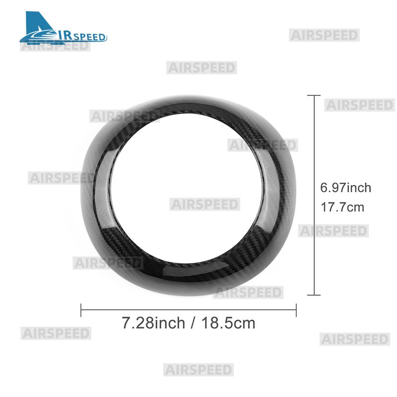 Real Dry Hard Carbon Fiber Car Steering Wheel Center Sticker For Fiat 500 500C Abarth 595 595C 695 695C 2016- 2024