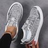Spring and Summer New Glossy Fashion Women's Shoes Fashion Casual Sports Board Shoes Low-top Lace-up Flat Shoes Street Shoes