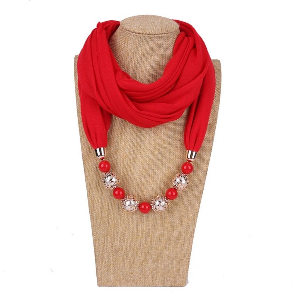 Vintage Style Women's Scarf Necklace Breathable Ethnic Necklace Scarf Beaded Pendant Scarf Dancers