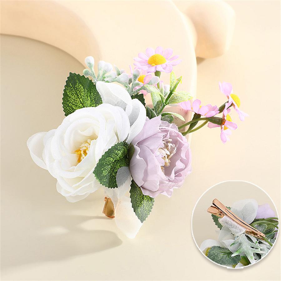 New fashion Bridal Bohemian Flower Hair Clip Ladies Bride Bridesmaid Wedding Duckbill Clip Hair Accessories  Gifts