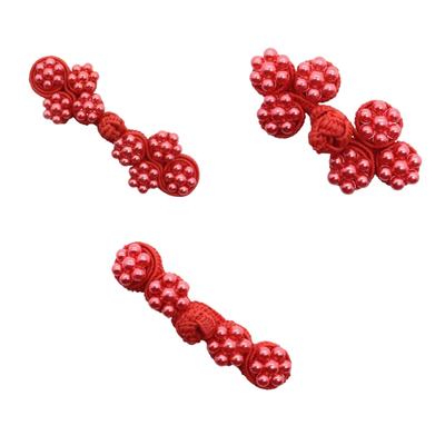 Bottoni a Nodo Cinese con Perline Rotonde per Maglioni, Sciarpe, Mantelle, Chiusure per Cardigan, Elementi di Fissaggio per Abbigliamento, Chiusure per Cheongsam