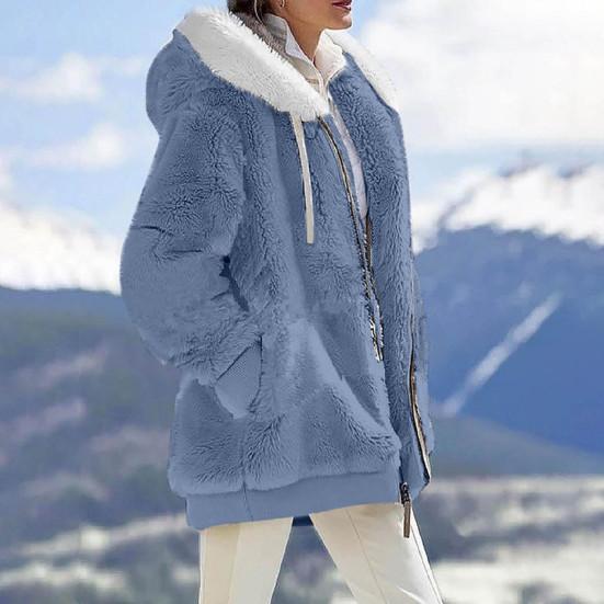 Cappotto invernale da donna tinta unita caldo peluche morbido taglie forti cappotto da signora abbigliamento invernale