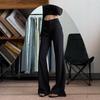Low-rise flared suit pants women's new spring and autumn drooping feeling casual and thin horseshoe wide-leg pants