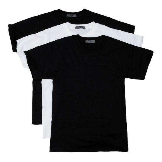 Men's White Plain T-Shirt 3-Pack Layered Undershirts Jiadano