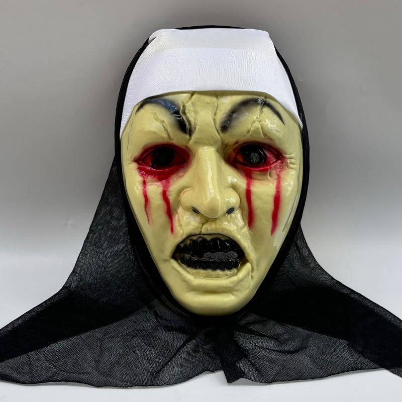 Maska Strašidelná jeptiška Kostým Syntetický latex Streetový styl Hororový doplněk Realistické detaily Halloweenské Hororové téma Události