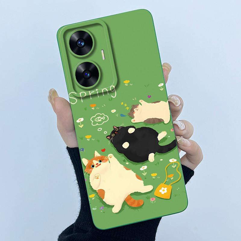 Hülle für Realme C55 NFC Realme C55 4G Narzo N55 2023 Handyhülle Süßer Panda Süße Mädchen Katzen Weiches Silikon Stoßfeste Abdeckung