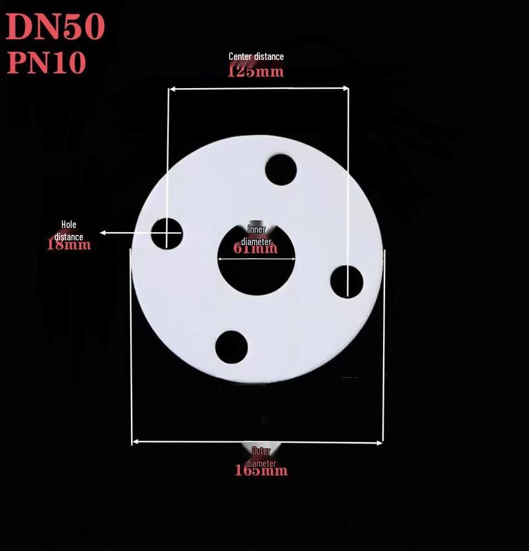 DN50 High-Temperature PTFE Sealing Gasket with 4 Holes