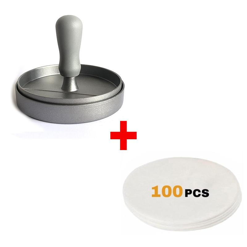 Hamburger Patty Press Stainless Steel with Waxed Paper Non-Stick Stuffed Hamburger Patty Beef Patty Press Kitchen Accessories