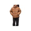 adidas Puffy Down Fashion Versatile Solid Color Long Sleeve Down Jacket Women Outerwear Desert-Brown JV6191