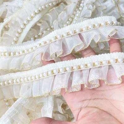 1 Yard 2 cm Breed Goede Kwaliteit Kralen Gaas Kant Trim Prinsessenrok Jurk Beddengoed Kamer Decoratief Naaien Kleding Patchwork Ambachten
