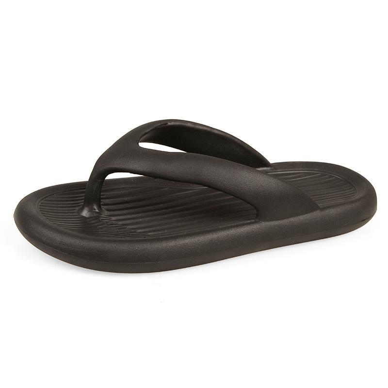 Non-slip pinch feet new women's bathroom men's couple slippers bathing outside wearing sandals summer thick-bottomed flip-flops beach