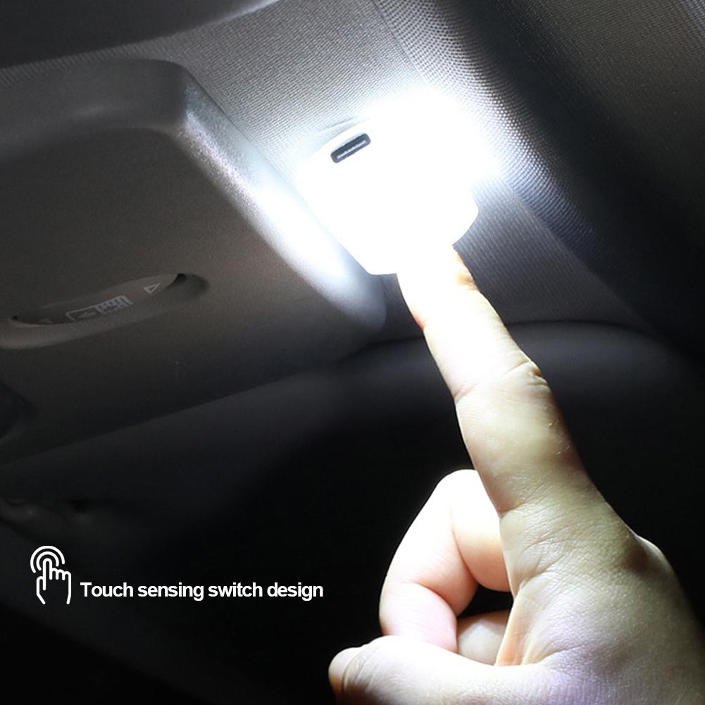 8LED Car Interior Ambient Mood Light Touch Roof Wireless LED Interior Lighting Reading Ceiling Decoration Car Lighting