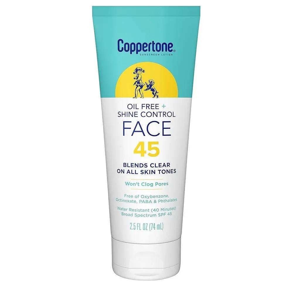 Coppertone Oil-Free Sunscreen 74ml 1 Pack Face Coppertone Oil Free + Shine Control Sunscreen Face
