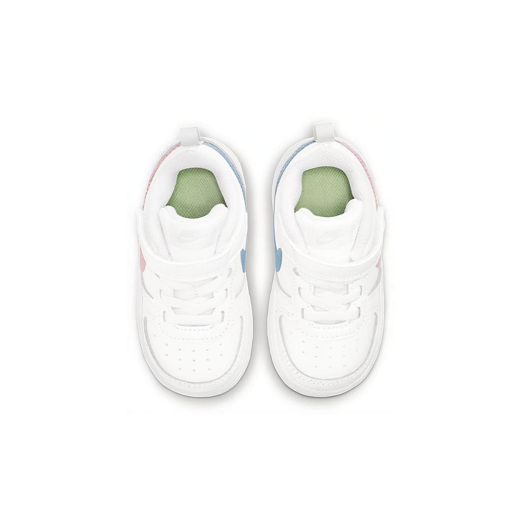 Nike Court Borough 2 MWH Slip Resistant Cushioning Abrasion Resistant Breathable Low top Toddler Shoes White Pink Blue DD3021-100