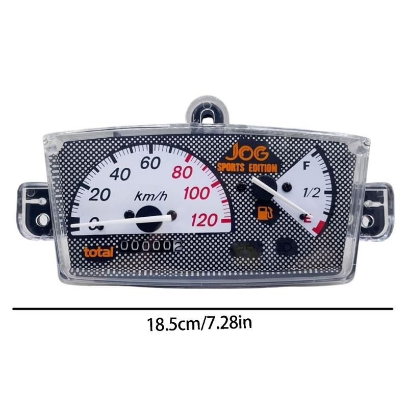 Motorcycle Meter Panel Speedometer Assembly for JOG50 JOG90 3KJ 3YK Models, Replacement Cluster With Speed Scale Fuel Level and Odometer Window