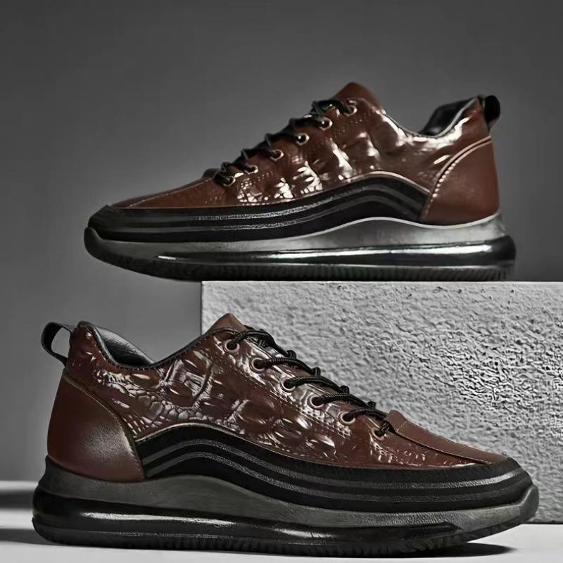 New Men's Shoes Spring and Autumn Fashion High-top Casual Crocodile Pattern Waterproof Soft Sole Versatile Sports Shoes