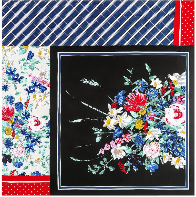 Silk Scarf Women Large Shawls Stoles Cashew Print Square Scarves Echarpes Foulards Femme Wrap Bandanas 130*130CM