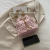 Niche design bucket bag spring and summer new drawstring burr women's bag messenger bag fashionable and simple shoulder bag