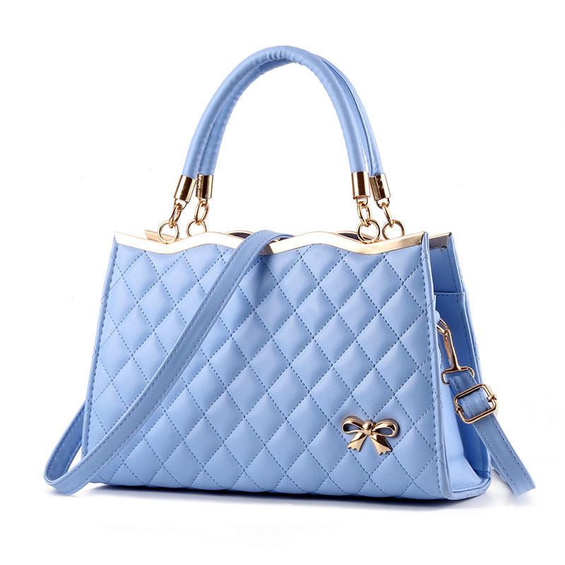 

Женские сумки Сумки через плечо Кожаная сумка с ромбовидным узором Женская черная синий