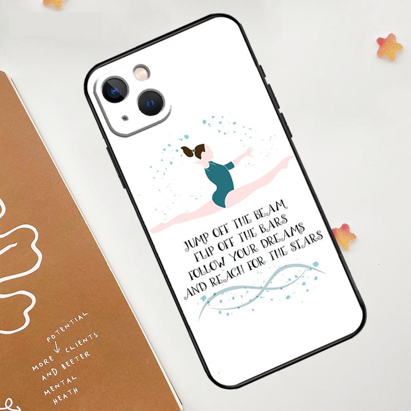 Love Gymnastics Case For iPhone 13 12 11 14 15 16 Pro Max Mini XR XS X Plus Silicone Bumper Cover Capa