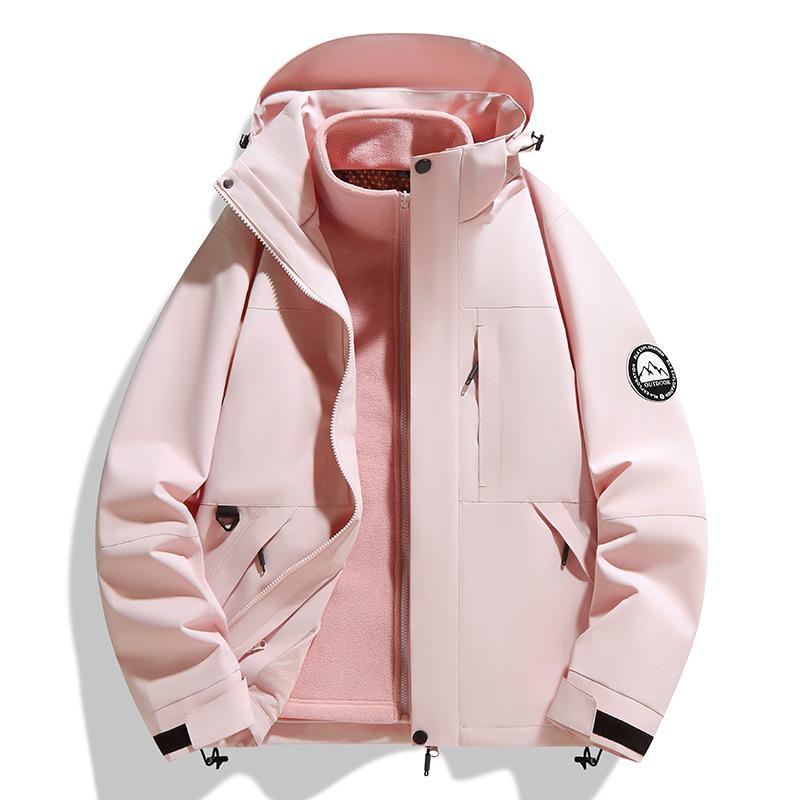Direct sales autumn and winter outdoor jacket men and women three-in-one removable liner couple jacket group buying