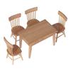 Puppenhausmöbel 1 Tisch 4 Stühle Holz 1:12 Miniaturmöbel für Kinder Spielzeug Dekoration