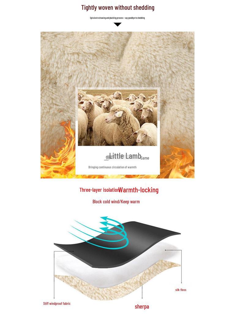 Men's Waterproof, Warm Lamb Fleece Pants - Loose Fit, Plus Size, Straight-Leg, Autumn/Winter Essentials