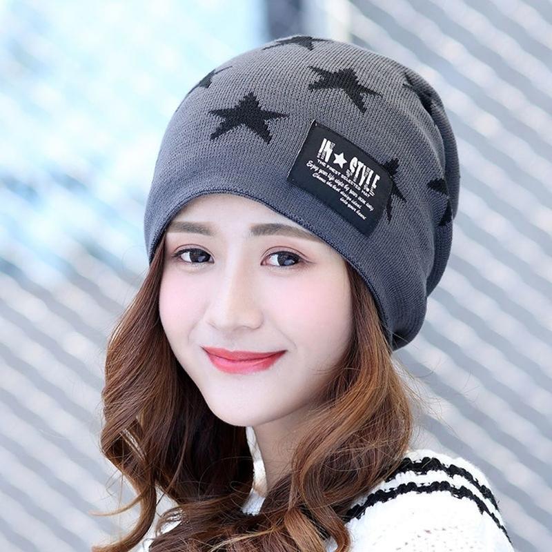 

Вязаные шапки женские осенние и зимние бархатные толстые вязаные шапки шапки для влюбленных уличные теплые шерстяные шапки наушники One size