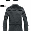 Korean Style Men's Slim Fit Wool Trench Coat - Autumn/Winter Mid-Length Cape Outerwear