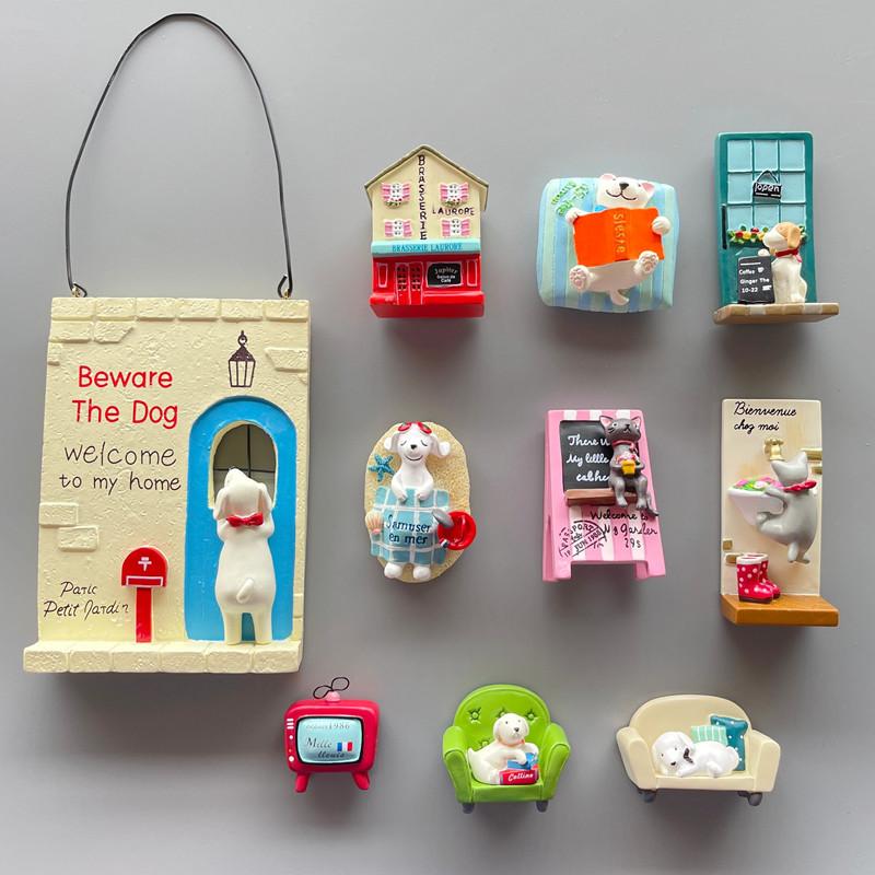Kawaii Korean Style Dog Fridge Magnets Wedding Gifts Home Decor Fridge Stickers Children Toys Festival Gifts Blackboard Stickers
