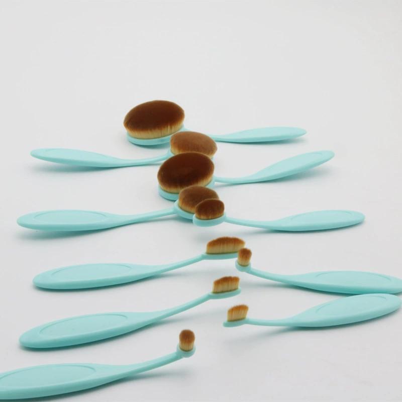 

Форма 10 штук Набор кистей для макияжа «Зубная щетка» Инструменты для макияжа Легкая кисть Макияж 10Pcs BLUE Oval Brush