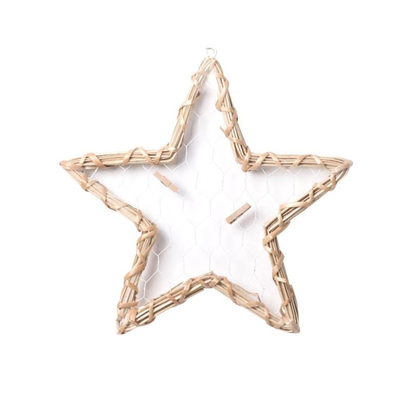 

Artisanal Wovens Rattans Picture Frames, Star Picture Holder Home Decoration for 4x6 Photo, Beige for Gifting