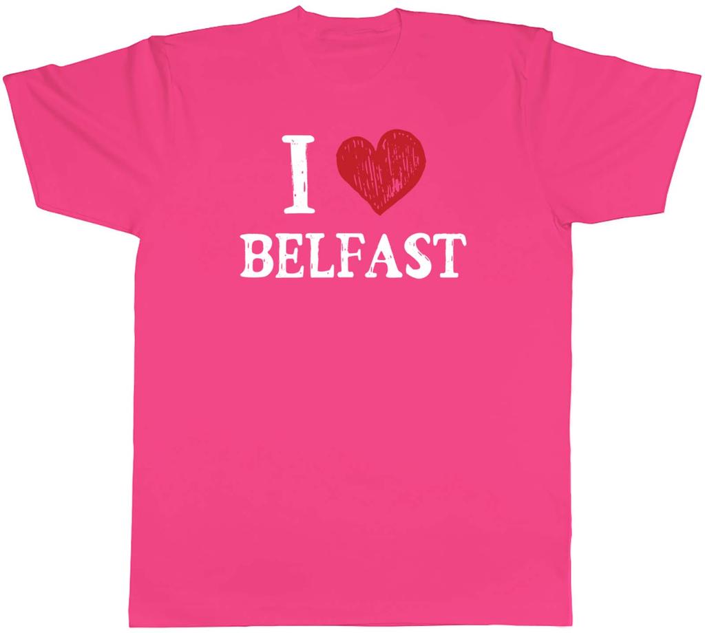 I Love Belfast Mens TShirt Northern Ireland Tee Gift