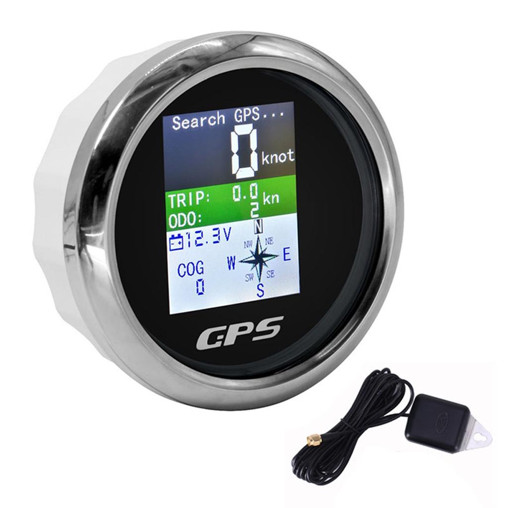 85mm GPS Speedometer With GPS Antenna For Boat Car Motor Yacht TFT Screen Waterproof Odometer Adjustable Trip ODO COG Voltmeter