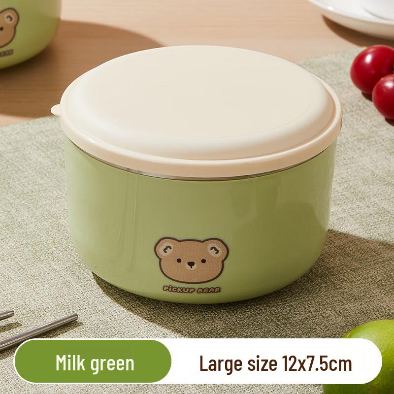 Yuedis 304 Stainless Steel Kids Anti-Scald Bowl with Lid