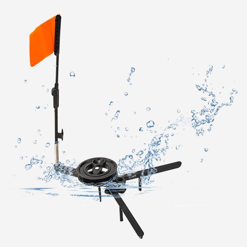 Ice Fishing Rod Tip-Up Compact Metal Poles Orange Flags Angler Tackles Accessory Portable ABS Winter Outdoor Fishing Tools