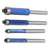 4Pcs Trim Bit Depth Adjustable Wear Resistance Strong Incisive Edge 14in Shank Router Bit