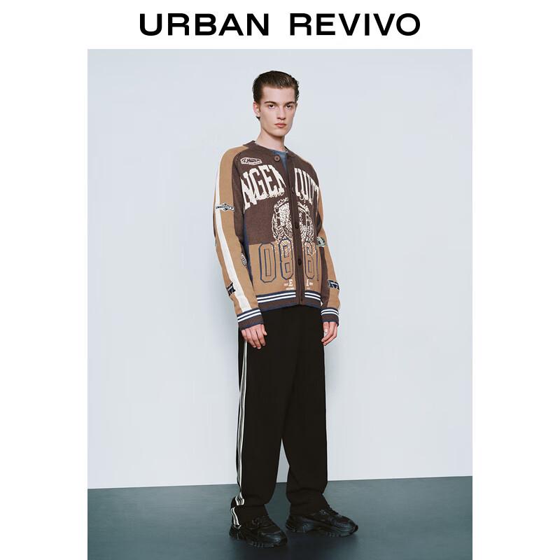 UR Men's Color-block Jacquard Knit Cardigan