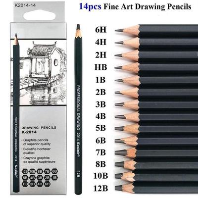 14 Stück/Set Professionelle Holzskizzenstifte 12B 10B 8B 7B 6B 5B 4B 3B 2B Graphit Kunst Manuelle Zeichenstifte Büro Schule Schreibwaren