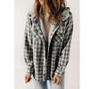 Women's Plaid Fashion Fleece Coats Winter Warm Hooded Fleece Jackets  Casual Outwear Large Size Loose Comfortable Coat