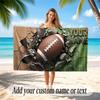 American Football Theme Beach Towel Personalized Custom Name & Text Soft Quick Dry Beach Towel for Swimming Travel