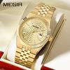 Megir New Men Watches Luxury Business Waterproof Quartz Watch for Man Stainless Steel Luminous Male Date Wristwatch