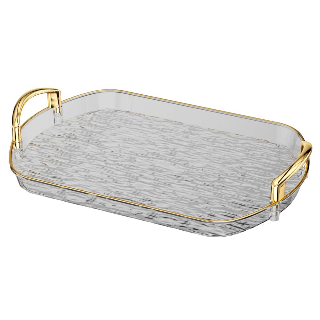 Food Platter Clear Plastic Serving Tray With Handles Versatile Dining Tea Serving Platter For Home Restaurant Cafe Decorate Tray