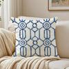 Blue Geometric Print Pillow Case Breathable Organic Short Plush Cushion Covers Machine Washable Wrinkle-Resistant Soft Durable