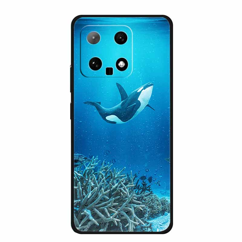 

For Xiaomi Mi 14 Case Popular Flower Planet Element Soft Silicone Black TPU Back Cover for Xiaomi 14 Funda Bag Xiaomi14 5G Shell Xiaomi 14