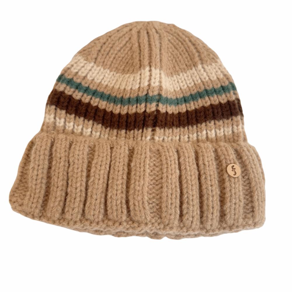Trendy Casual Wool Hat Vintage Winter Pullover Hat Fashion Striped Knitted Hat  Outdoor