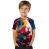 Retro 3d Print Casual Children's Clothing Top Tee Shirt Fashion T Shirt Animal Kids Boy Clothes Anime Short Sleeve
