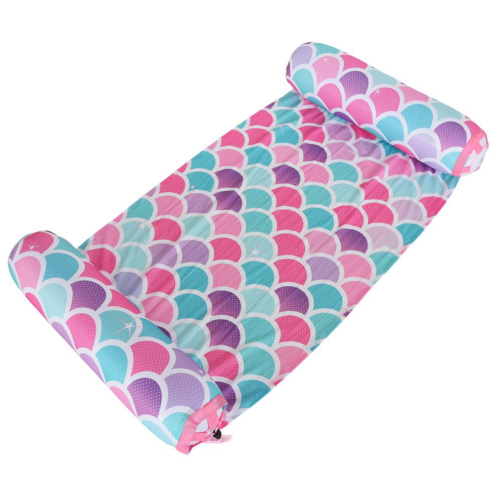 

Fabric New Cover Inflatable Floating Row Foldable Water Recliner With Backrest Mermaid